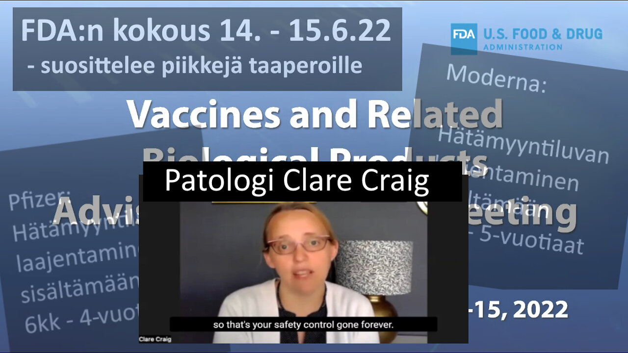 FDA suosittelee piikkejä taaperoille – Osa II | Patologi Clare Craig (suom.)