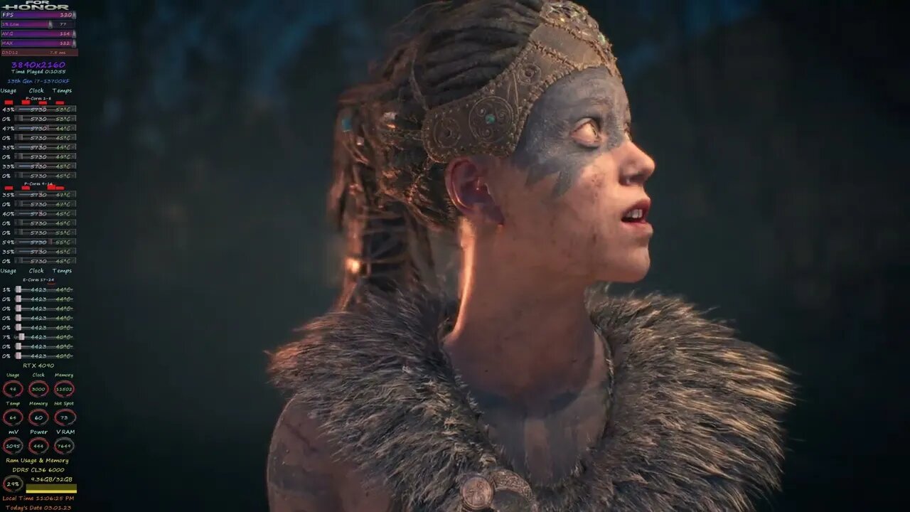 13700KF Boost RTX 4090 3000Mhz 4K HDR Ray Tracing Hellblade Senua's Sacrifice Valravn Boss Fight