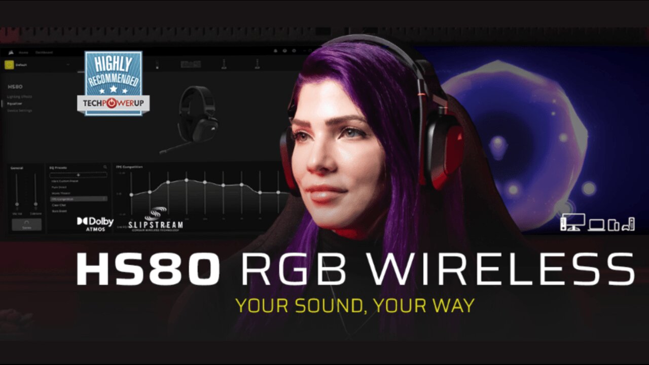 CORSAIR HS80 RGB WIRELESS Multiplatform Gaming Headset