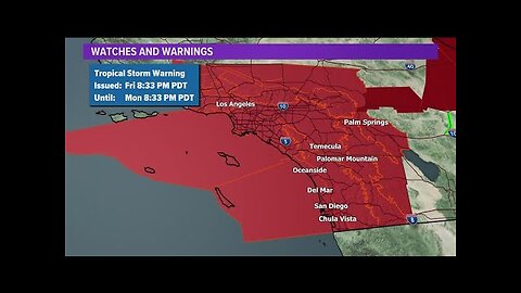 San Diego County under Tropical Storm Warning as Hilary approaches