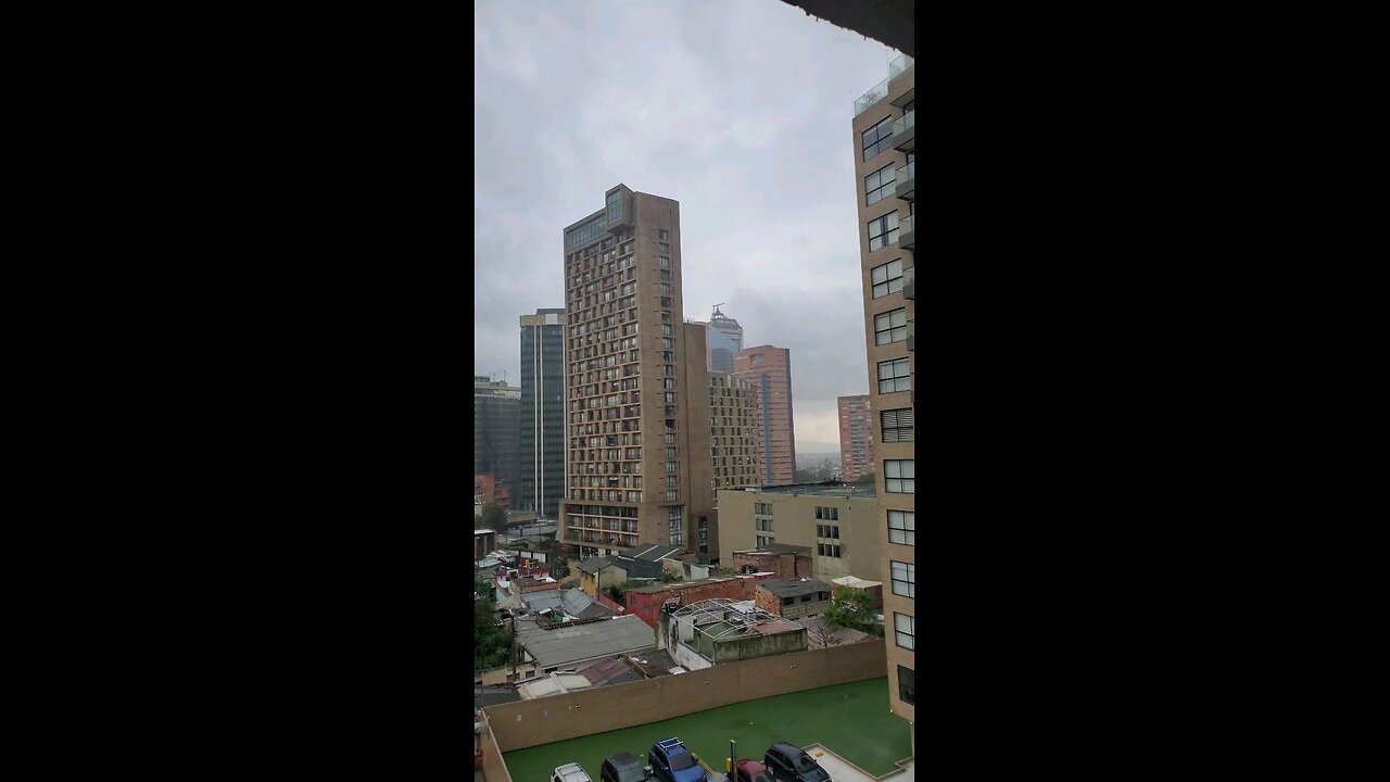 It's raining cats and dogs in Bogota today.