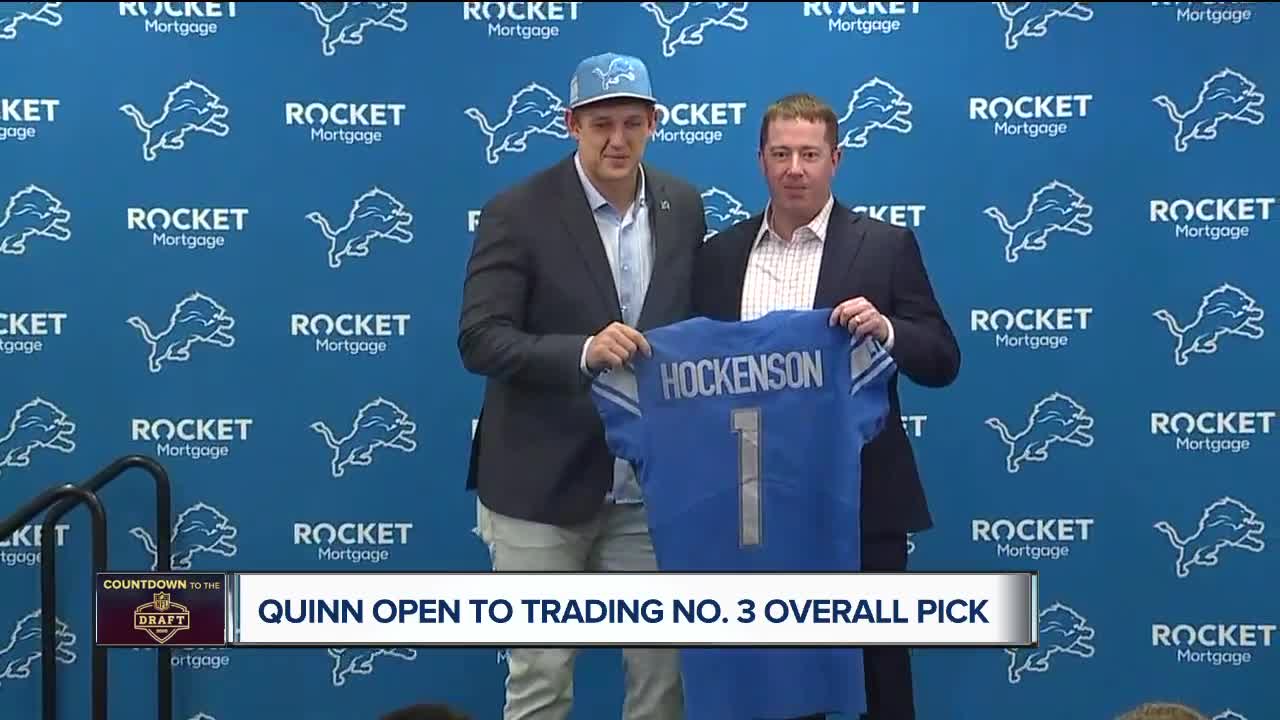 Bob Quinn says Lions are open to trading No. 3 overall pick