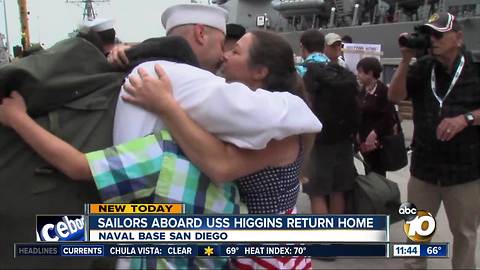 Loved ones welcome home sailors from USS Higgins