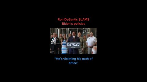 Ron DeSantis SLAMS Biden for violating his oath of office 👏