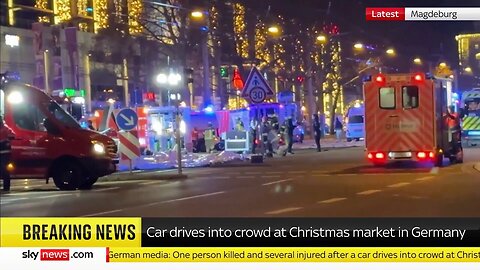 A car has driven into a crowed of people at a Christmas market in Germany