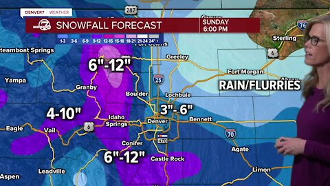 More snow arrives on Sunday: Here's what to expect in the mountains and the metro