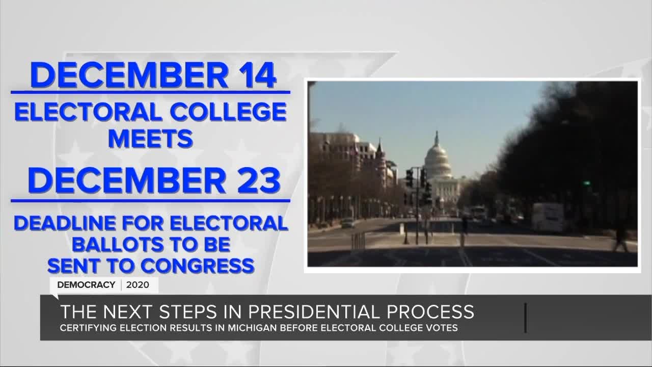 What are the next steps in the presidential election in Michigan?