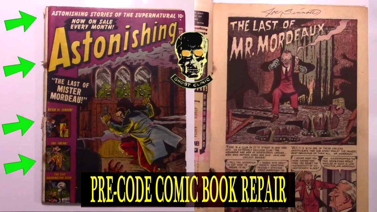 JOE SINNOTT Signed ASTONISHING #11 Pre-code HORROR Comic Book Admitted to the GHOST CLINIC