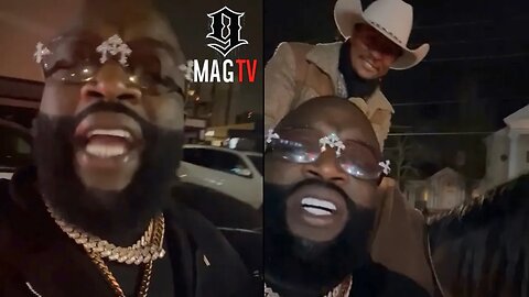 "U Ain't Ballin" Rick Ross Runs Into Guy Pullin Up To The Club On A Horse! 🏇🏾