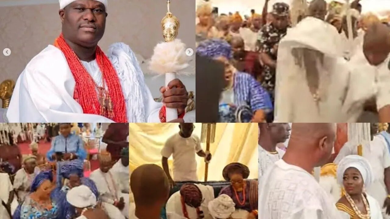 Oni of Ife, Oba Adeyeye Enitan Ogunwusi marries his fourth wife Princess Ashley Adegoke. #politics