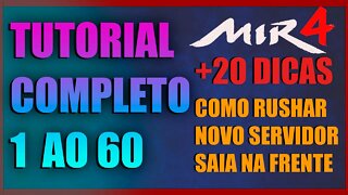 GUIA DO INICIANTE COMPLETO Como Rushar Novo Servidor LVL 1 ao 60 MIR4 NFT