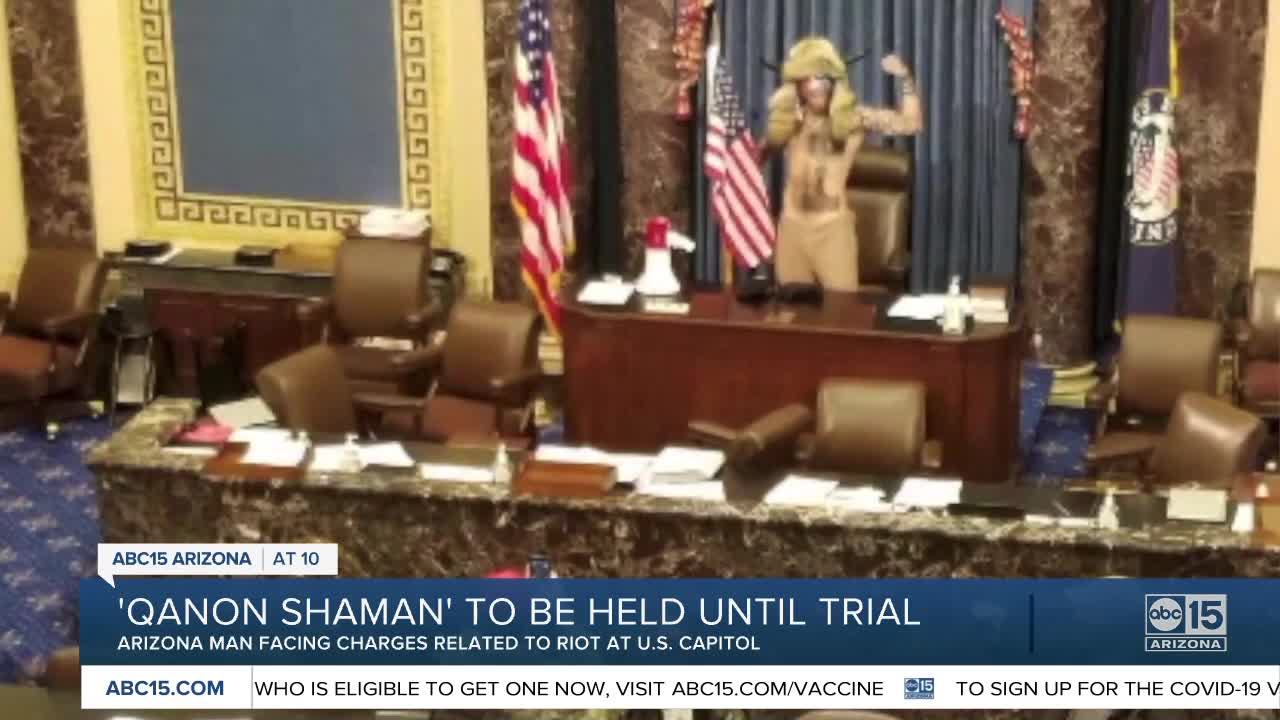 'Q Shaman' Jacob Chansley to remain jailed pending Capitol riot trial