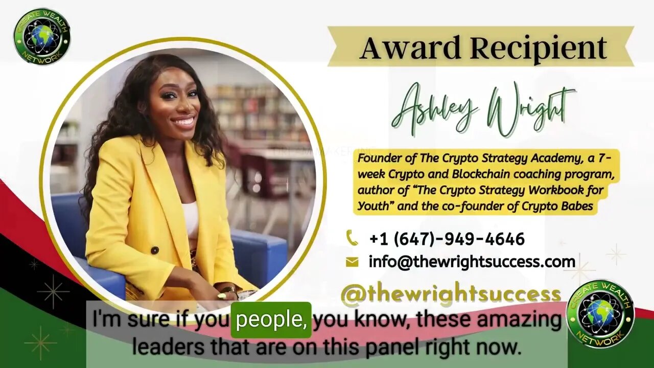What is the message that Ashley Wright, intends to convey to the community?