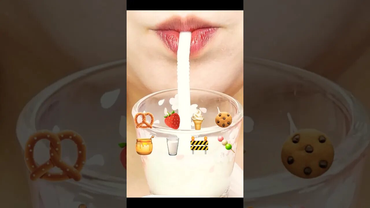 🥛🫦 ASMR EMOJI #drinkingchallenge #drinksound #drinkingmilk #drinkingmukbang #makansesuaiemoji