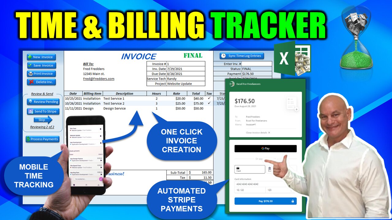 Create This Automated Time & Billing Tracker With 1-Click Invoicing & Stripe Payments In Excel Today