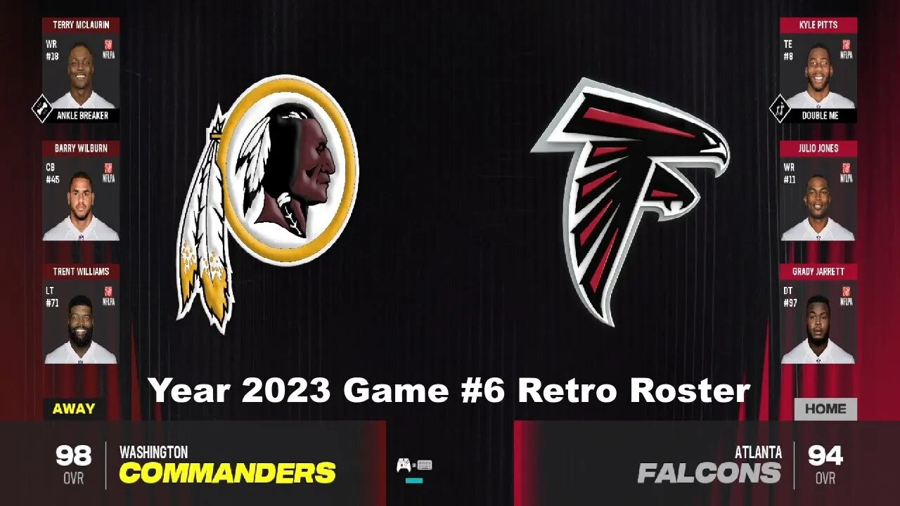 Madden 24 Redskins Vs Falcons Year 2023 Retro