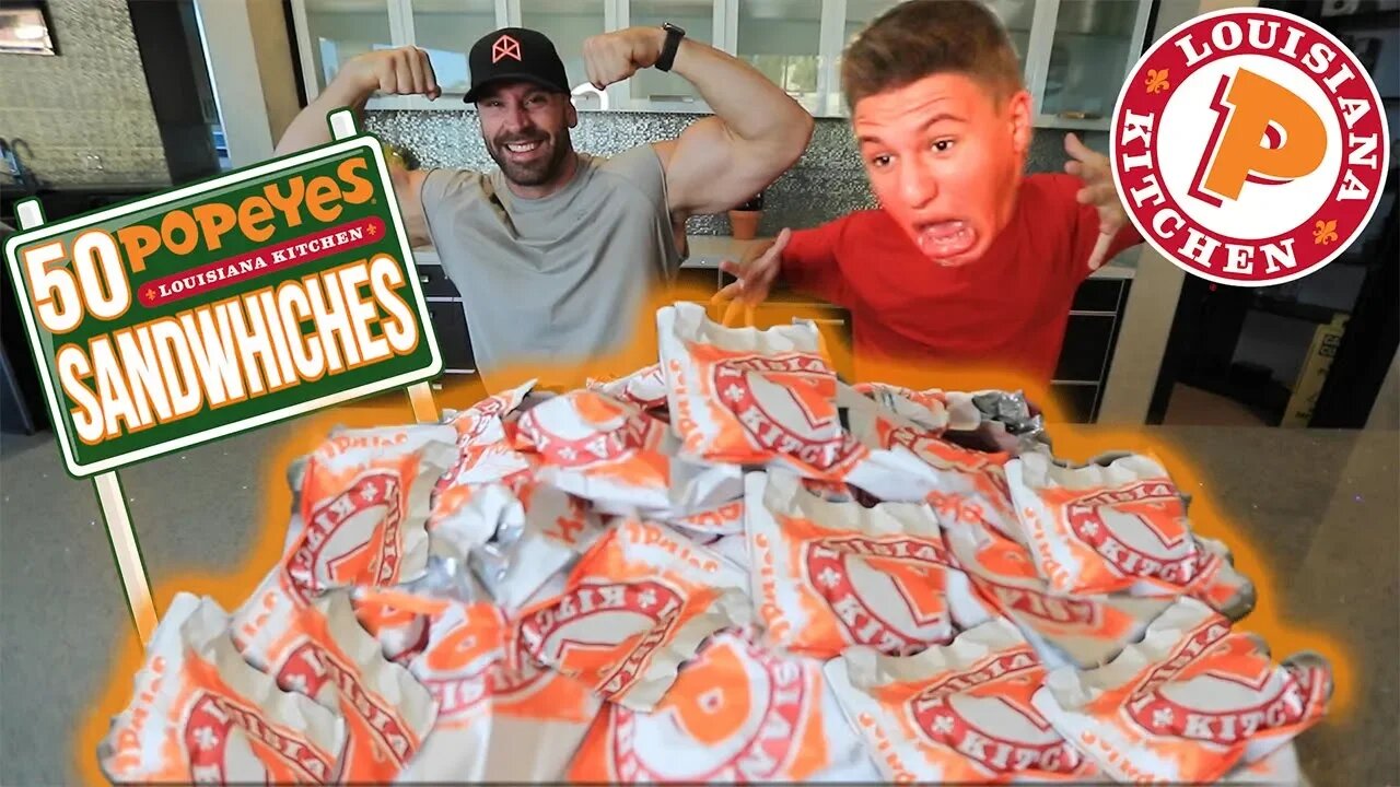 Attempting To Eat 50 Popeye Chicken Sandwiches - Deleted Stevewilldoit Video