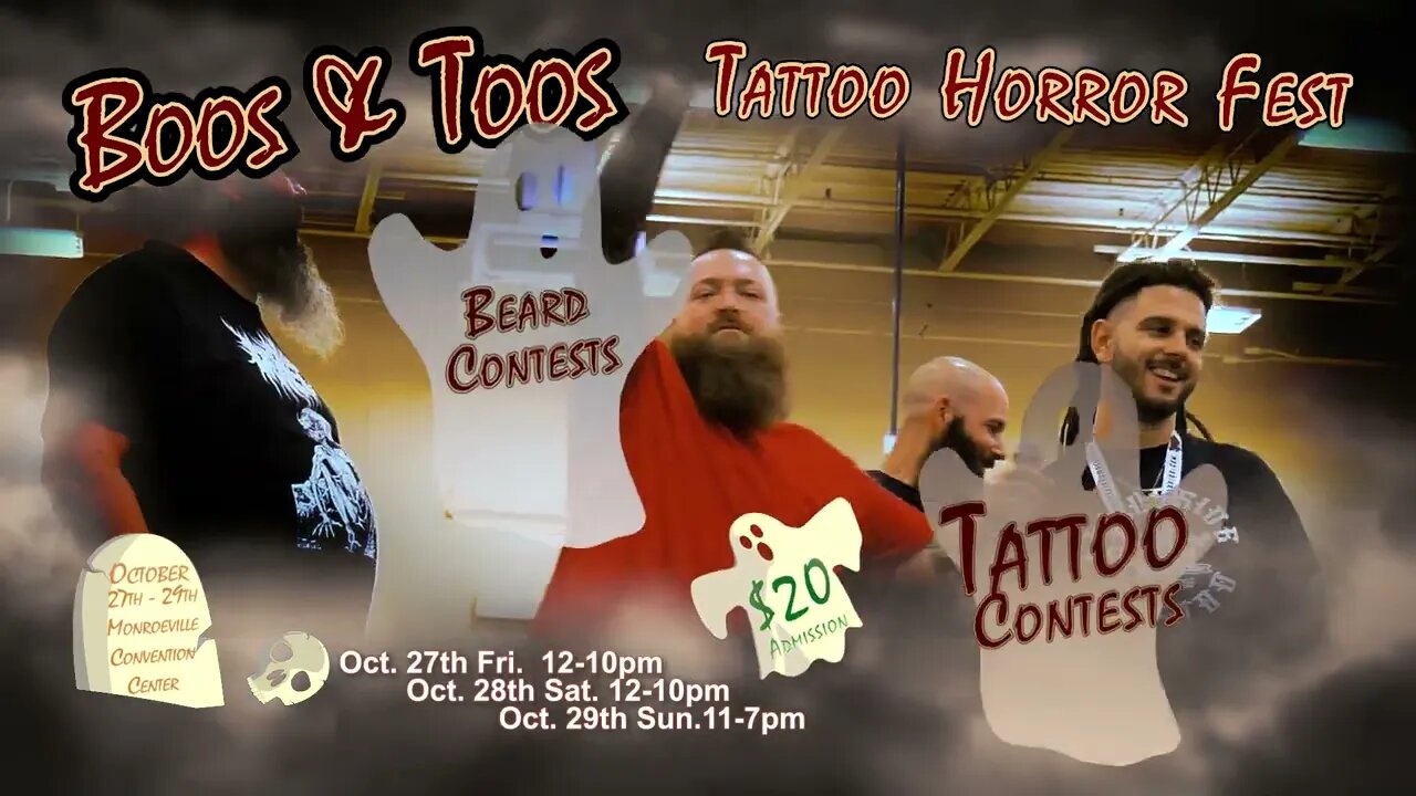 Boos & Toos Commercial Tattoo Convention for 2023 at Monroeville Convention Center.