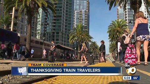 Thanksgiving train travelers
