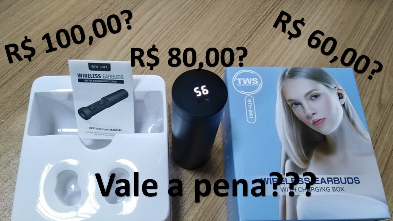 Unboxing e review fone TWS BTH-241, mais barato que o AirDots VALE A PENA???