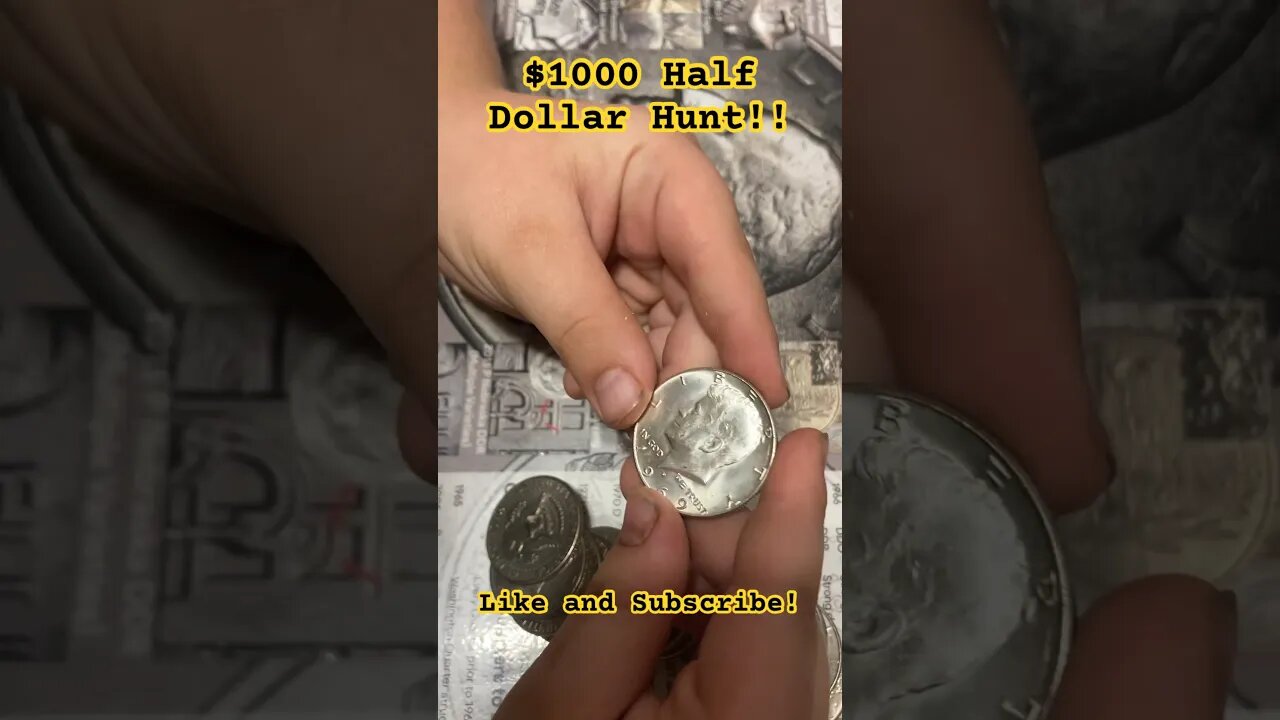 🤑 $1000 Half Dollar Hunt!! 👀 Great finds!! #shorts #silver #money #coinrollhunting