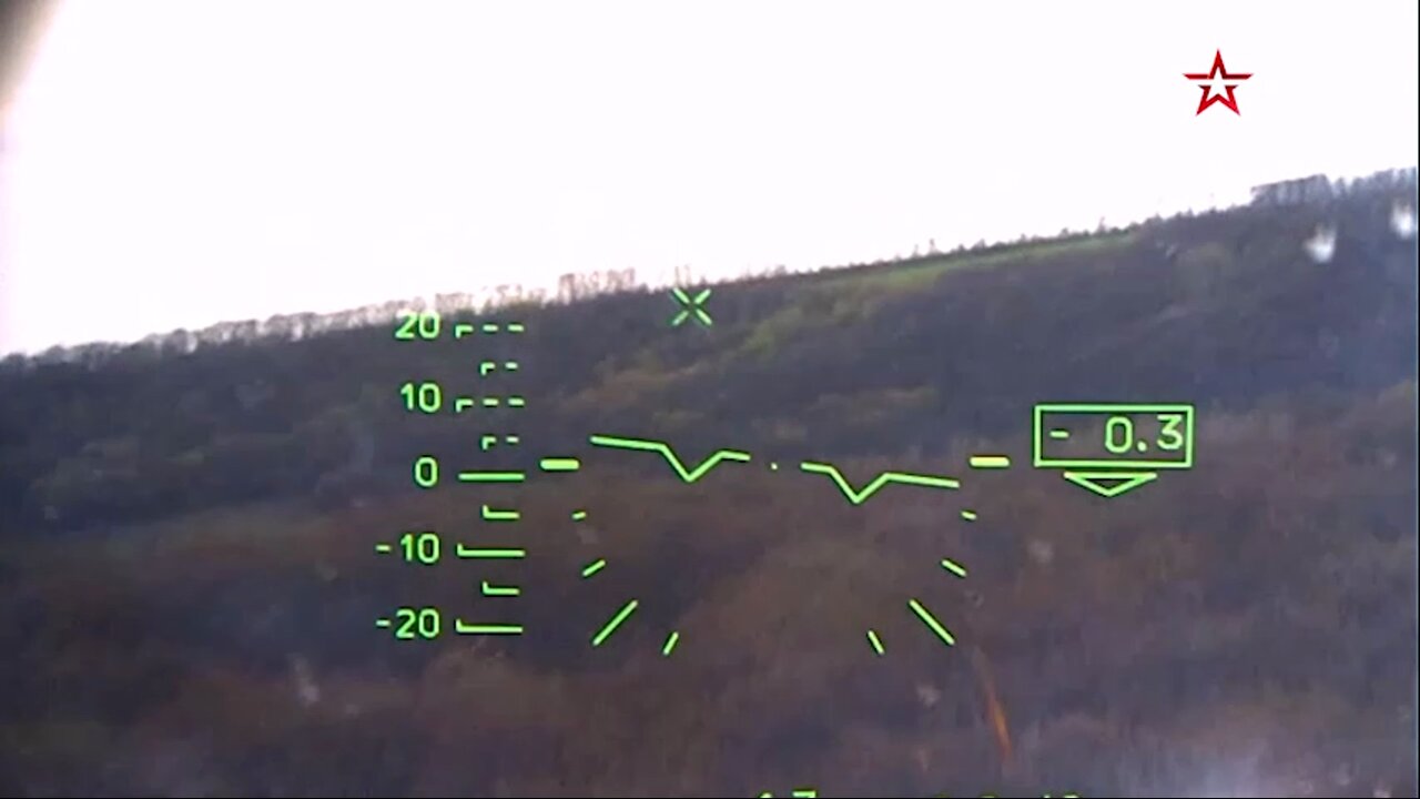 Russian Ka-52 Alligator helicopters attack Ukrainian military equipment and positions