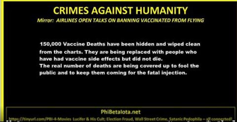 AIRLINES TALK OF BANNING VAXXED FROM FLYING - 150,000 VACCINE DEATHS HIDDEN FROM PUBLIC