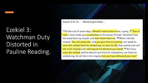 Ezekiel 3:18-19 - Our Duty to Warn Sinners of Sin We Know They Are Doing. Jesus' Same Lesson in Mk 9