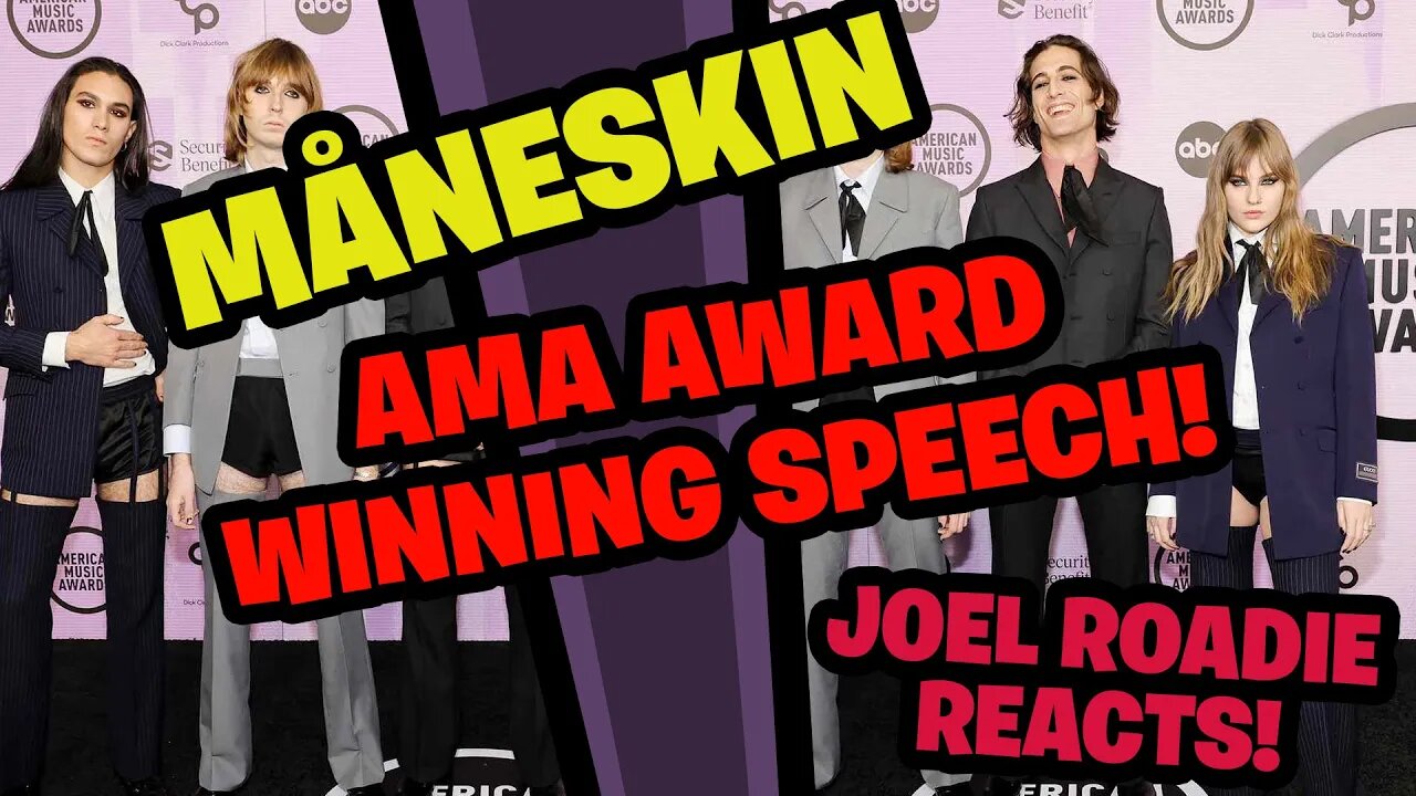 Måneskin Accepts the 2022 AMA for Favorite Rock Song - The American Music Awards - Roadie Reacts