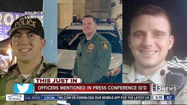 LVMPD officers at the scene of the Las Vegas mass shooting mentioned in press conference