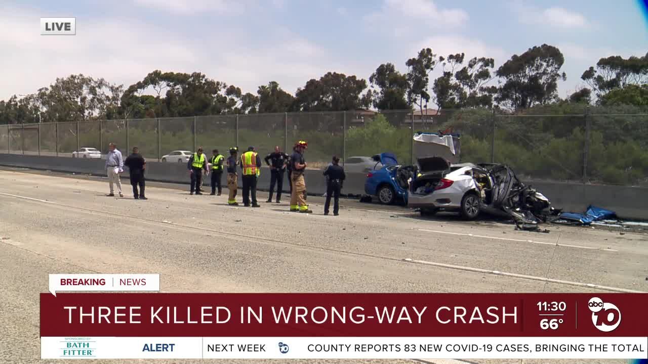 Three killed in fiery wrong-way crash in San Ysidro