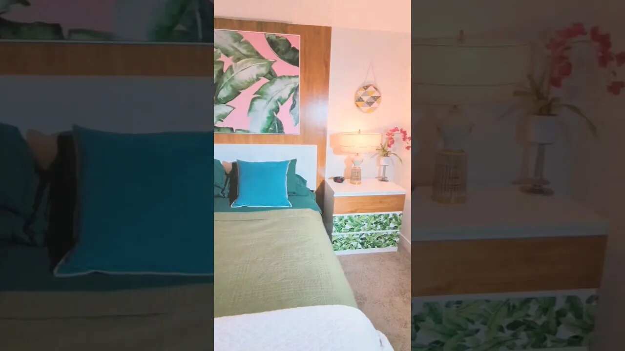 Inexpensive Golden Girls Themed Bedroom 🦩🌴#diy #shortsvideo #shorts #cat #cats