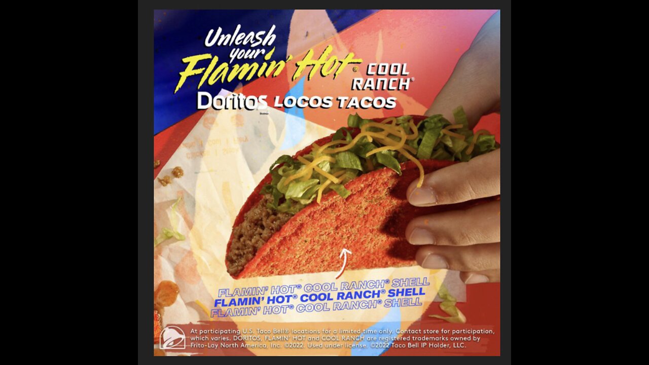 Taco Bell Flamin’ Hot Cool Ranch Doritos Locos Taco.