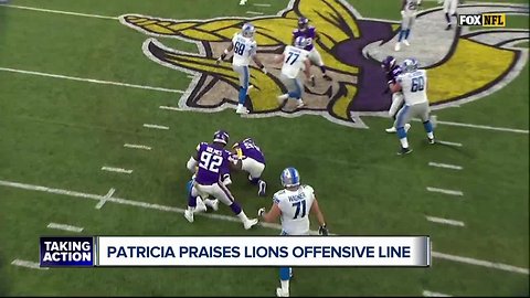 Matt Patricia praises offensive line despite struggles