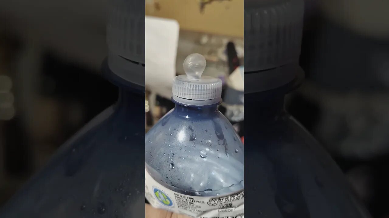 Out of context plastic water bottle