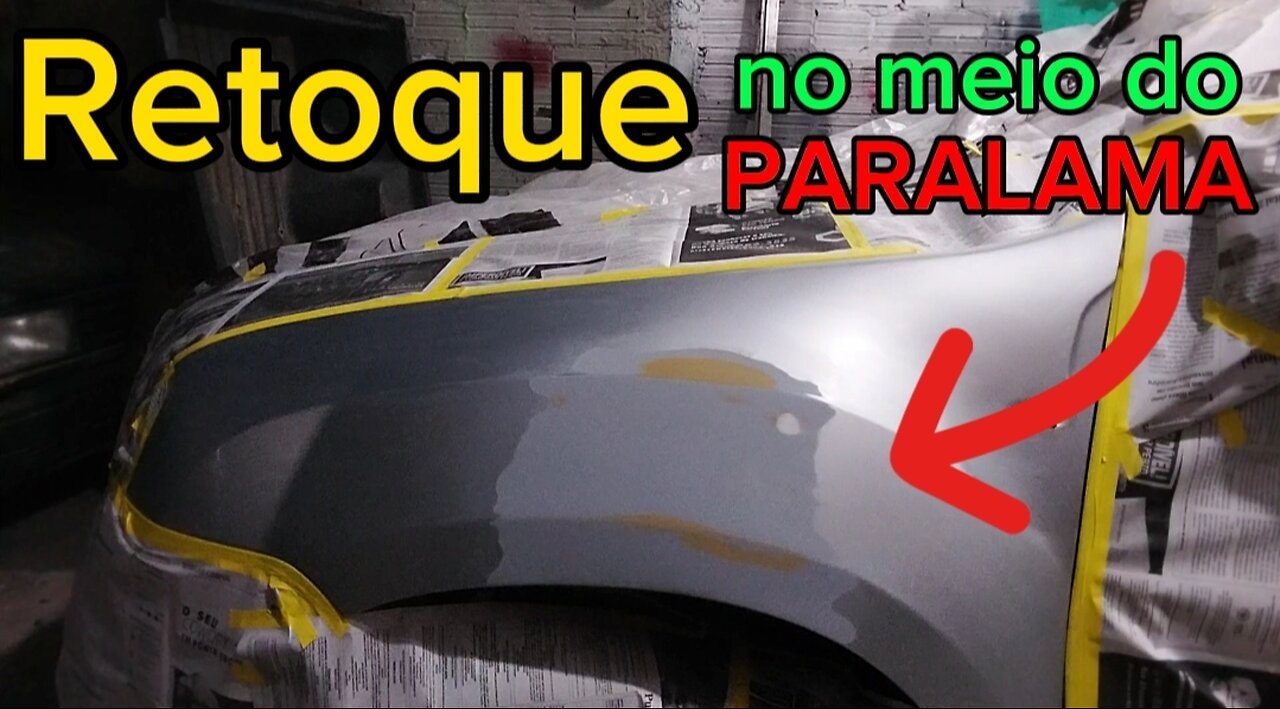 Retoque a pintura bem no meio do paralama