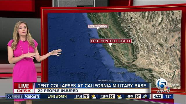 22 people injured in California military base tent collapse