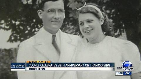 Couple celebrates 78th anniversary on Thanksgiving