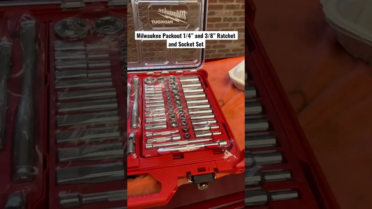 Milwaukee Packout 1/4” and 3/8” Ratchet and Socket Set #cars #diy #tools #toolbox #mechanic