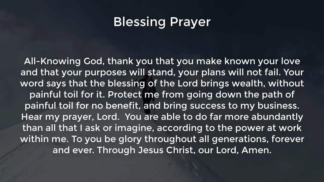 Blessing Prayer (Prayer for Success and Prosperity in Business)