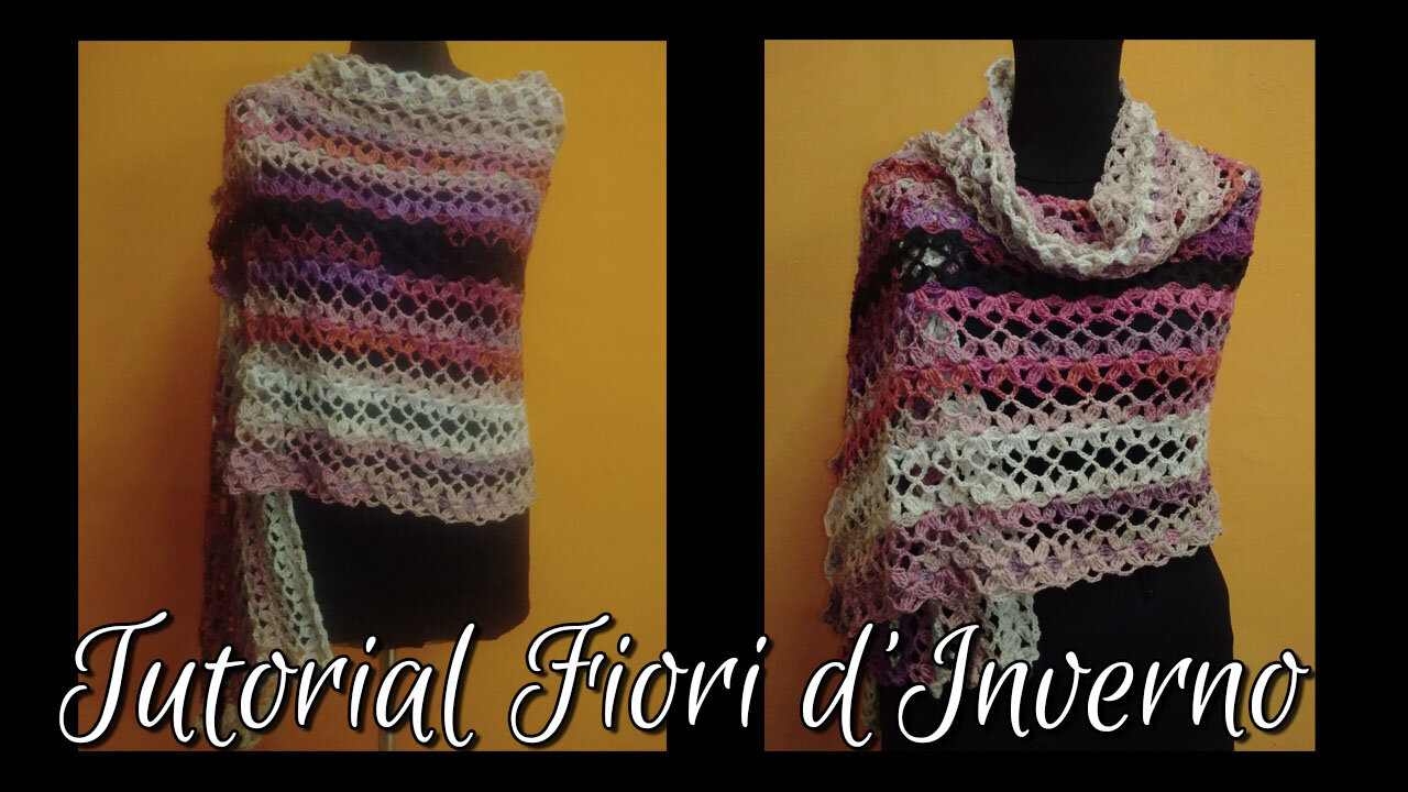 DIY Tutorial uncinetto stola Fiori d'Inverno