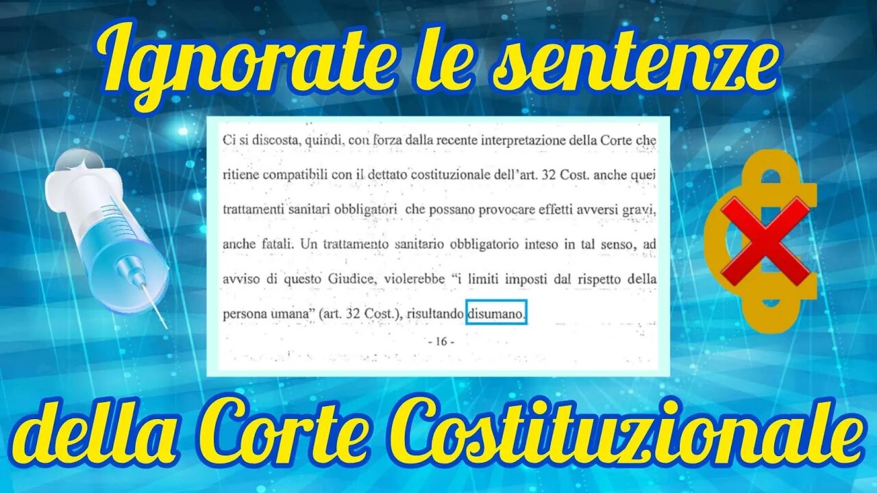 Giudice Cruciani : "L'obbligo del siero è disumano!"