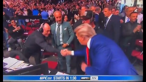 Joe Rogan and Trump Shake Hands at UFC 302