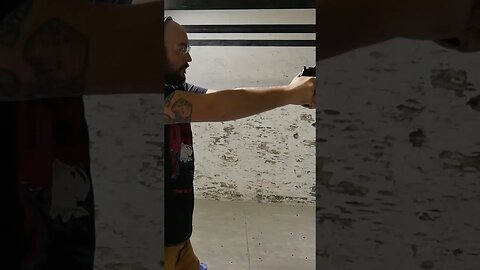 7 yards, uspsa target, 2 to body 1 to head. 1.88 check out full video