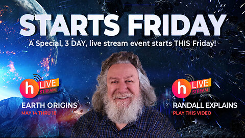 RANDALL INTRODUCES EARTH ORIGINS 2021; 3-DAY, LIVE STREAM EVENT!