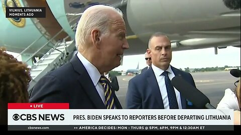 Biden Tells Reporters Ukraine Pres. Zelenskyy "Seemed Very Satisfied With Everything We're Doing"