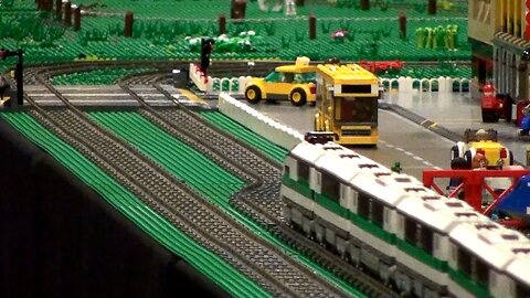 Lego train 4511 on very detailed bridge