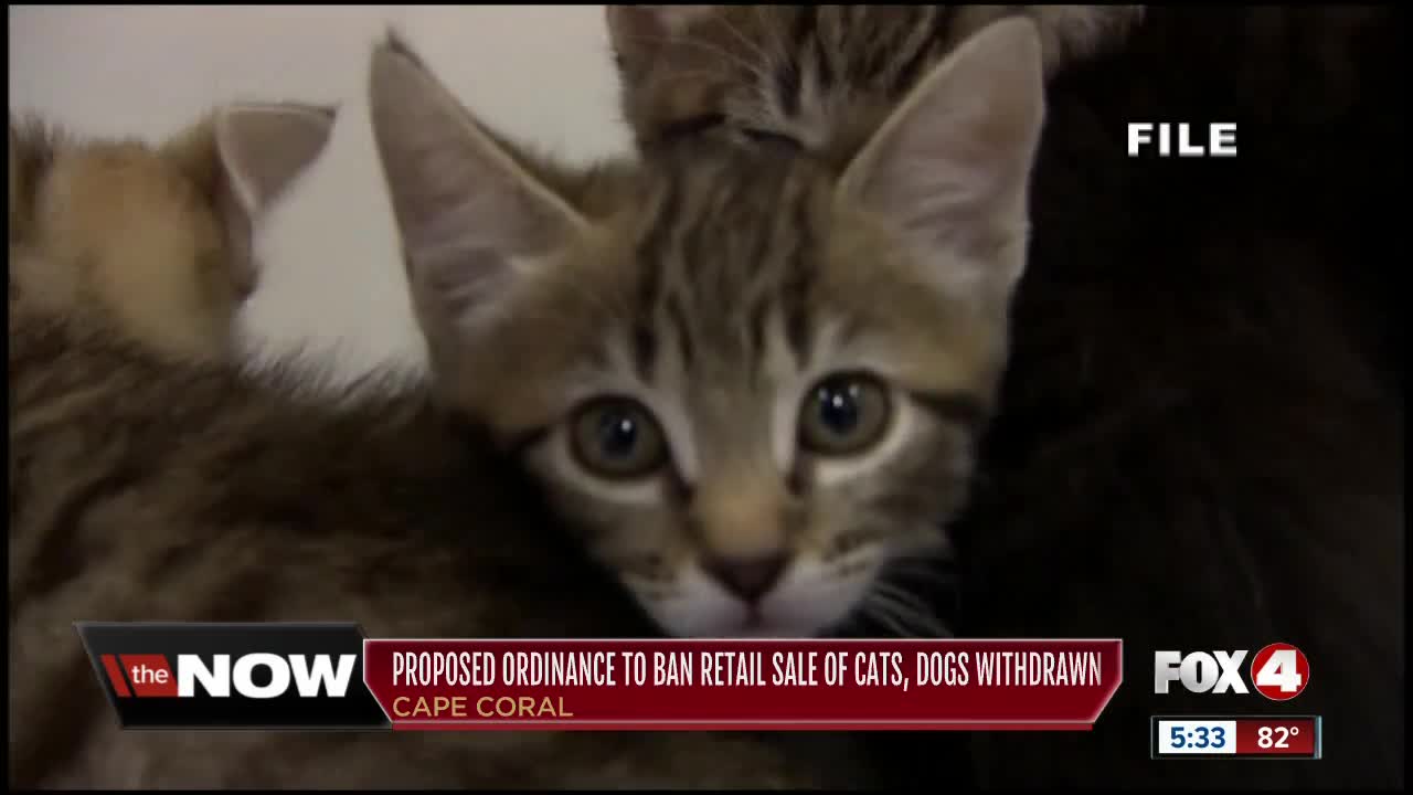 Proposed ordinance to ban dog, cat sales withdrawn