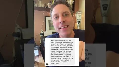 Podcast Listener Gets A PA Job - Screenwriting Tips & Advice from Writer Michael Jamin