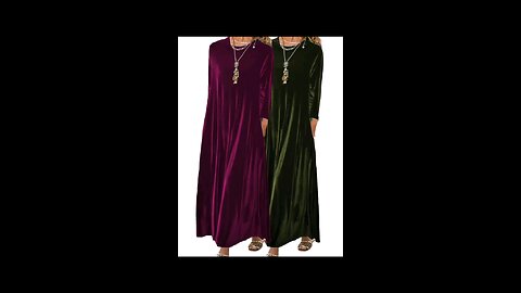 Long Sleeve Vintage Solid Crew Neck Maxi Dress for Spring & Fall, Women's Clothing